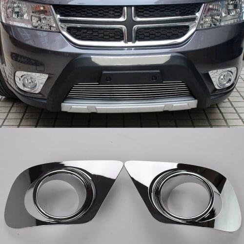 Chrome Front Fog Light Lamp Cover Trims For Dodge Journey 2013 2014 2015 [QPA365]