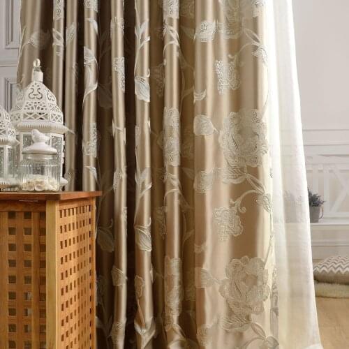 Chinese Jacquard Curtains For Living Room Fabric Light Luxury High Precision Shading Cloth Peony Spot Drapes Bedroom Curtain