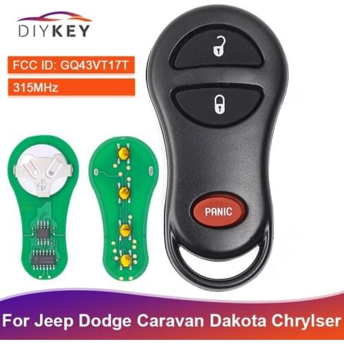 DIYKEY 3 Button 315MHz FCC: GQ43VT17T Smart Remote Car Key Fob for Jeep Grand Cherokee 1998 1999 2000 2001 2002 2003 2004