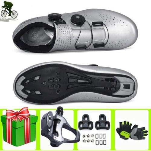 Cycling Shoes Women Sneakers Men Sliver Road Bike Self-Locking Breathable Bicycle Athletic Racing Bicicleta Carretera Sports