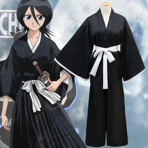 2019 Fashion Men Women Unisex Anime Bleach Cosplay Clothing Black Shinigami Death Kimono Carnaval Disfraces Halloween Costumes