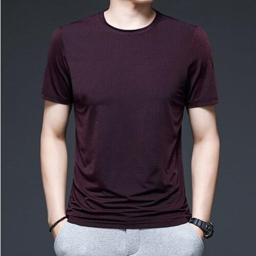 Men Clothing T Shirt Casual Short Casual Summer O-Neck Solid Pullover Shirts One Piece Black Blue