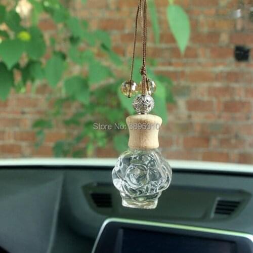 New arrive Home Car Hanging Air Freshener Perfume Fragrance Diffuser Empty Glass Bottle F634