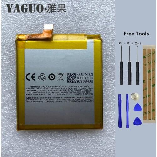 Meizu M2 mini Battery New High Quality BT43C 2450mAh Battery Parts Replacement for Meizu M2 mini Smart Phone + Free Tools