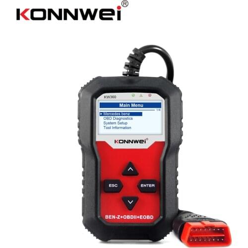 KONNWEI KW360 Full System OBD2 Diagnostic Scanner for Mercedes Benz Code Reader Automotive Check Engine Light EPB ABS SRS OBDII