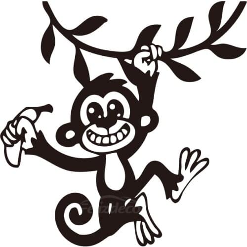 Monkey Swinging Car Sticker Rearview Mirror Decal Car Window Bumper Cute Waterproof Hot Selling ZP0621