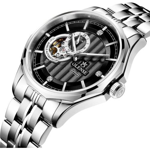 OLENSE SEIKO NH36 Mechanical Movement Automatic Watch Man Stainless Steel Solid Steel Strap Wristwatches Box Tool 2021 GA8029