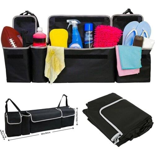 Car Trunk Organizer Bag Backseat Hanging Multi Pocket Storage Bag Automobile Trunk Interior Travel Stowing Tidying Accessories