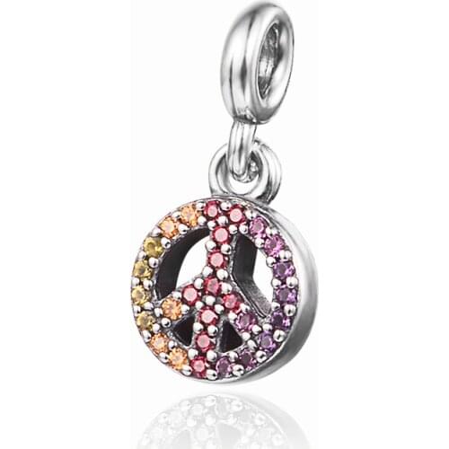 Summer Ocean My Peace Dangle Charm 100% Sterling Silver Jewelry Fits Original European ME Small Bracelets Woman DIY Beads