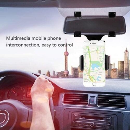 Hot Car Rearview Mirror Phone Holder 360Degree Rotation Strong Magnetic Rear-view Mirror Mount Stand for Cell Phone DO2