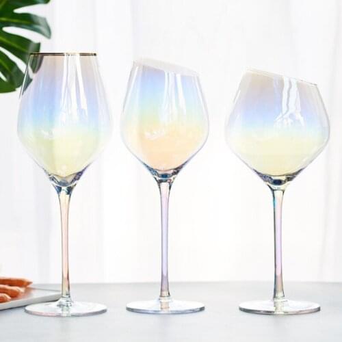 Rainbow Exquisite 150-650ml Goblet Slim Waist Open Wine Glass Cup Champagne Glass Multi-purpose Wine Set Full-bodied