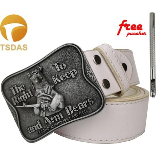 PU Belts with Animal Belt Buckle Silver Metal Mens Belt Buckle Suit for 3.8-4cm Width Belt Buckles Dropshipping