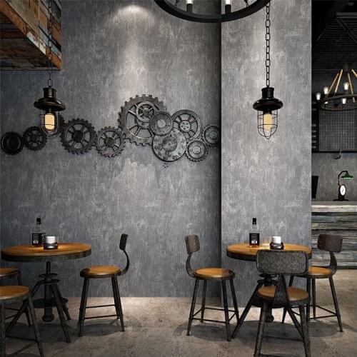 Retro Waterproof Wallpaper 3D Cement PVC Wall Sticker Restaurant Cafe Clothing Store Background Wall Vinyl Decor