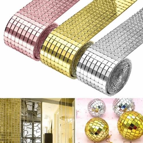 Self-adhesive Glass Craft Mini Square Mirrors Mosaic Tiles For Diy Hand Crafts Home Decoration Christmas Party Decoration