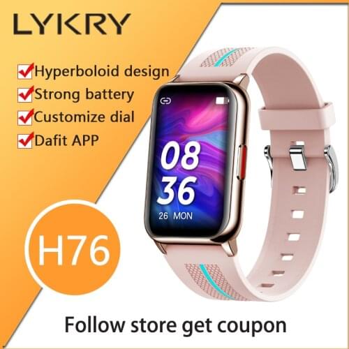 LYKRY H76 Smartwatch 1.57inch Screen Blood Pressure IP68 Waterproof Long Standby Men Women Watch Fitness Watches For Android ios