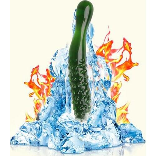 GLASS dildo realistic cucumber Stimulating Butt Plug sex Crystal anal dildo hidden art sex Toys for women penis sexual with Box