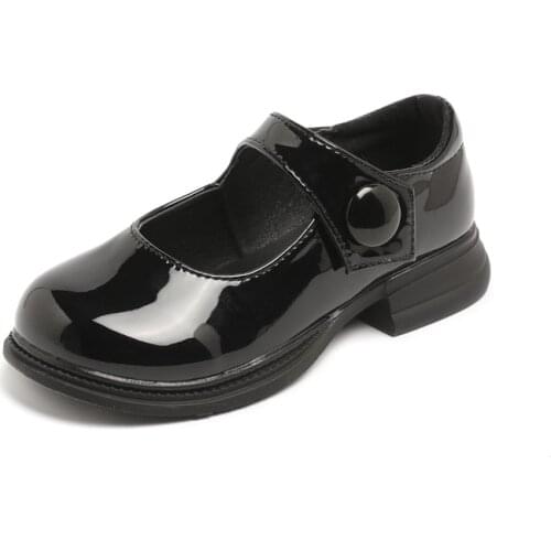 Children Leather Shoes for Girls Black Leather Flats for Kids Formal Performance Simple Oxfords Classic PU Patent Leather Soft