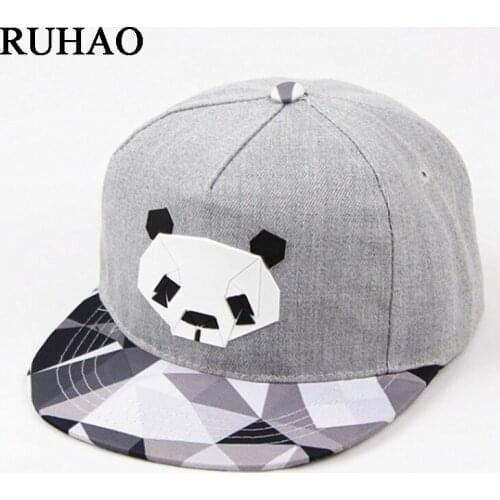 Unisex Hip Hop Hat Baseball Caps Women Embroidery panda Snapback caps Flat-brimmed hat Gorras