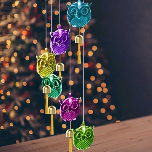 Solar Owl Wind Chime Light Waterproof Solar Wind Chime LED Spinners Spiral String Hanging Garden Decor Butterflies For Decor
