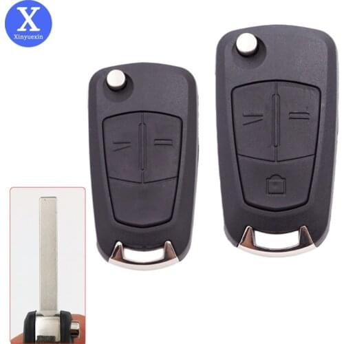 Xinyuexin Car Folding Key Shell for Vauxhall Opel Corsa Astra Vectra Zafira 2 Button Remote Flip Key Fob Case