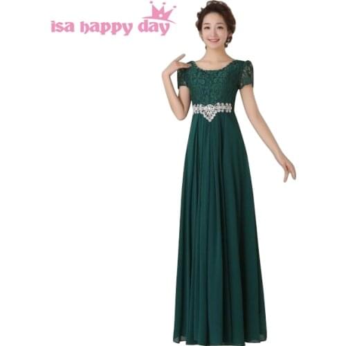 2020 new emerald green vestido de vestidos longos festas long dresses for modest chiffon prom dress with sleeves H2778