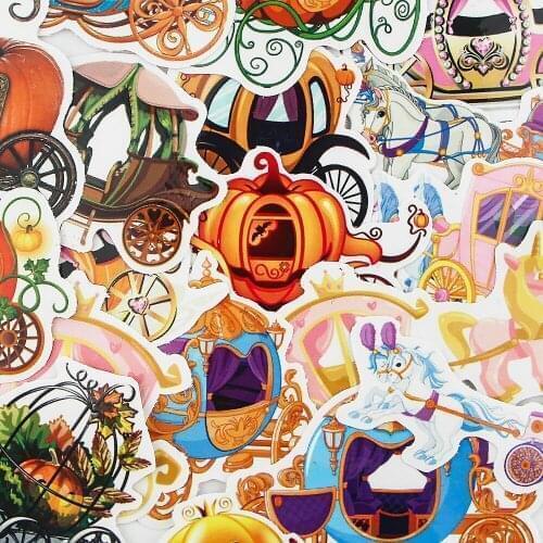 10Set BH1471 Blinghero 18pcs/set Cartoon Pumpkin Carriage Sticker Aesthetic Graffiti Waterproof Skateboard Luggage Sticker