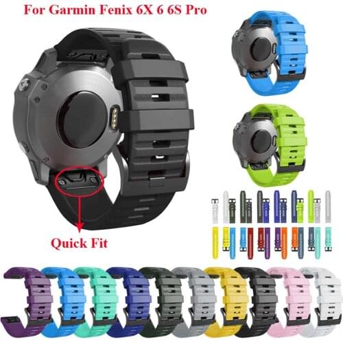 20/22/26mm Watchband For Garmin Fenix 6 6X 6S Pro 5 5X Plus 3HR Quick Release Silicone Easyfit Replacement Silicagel Soft Strap