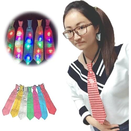 2018 Costume Leds Led Clothes Led Neck Tie Luminous Mixcolor Flashing Fashion Party Wedding Dancing Stage Glowing Ties Hot Sale
