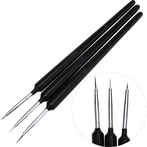 3PCS/Set Acrylic Nail Art Brush Thin Nail Liner Pen French Lines Stripes Flower Grid Drawing Dotting Brushes Manicure Tools