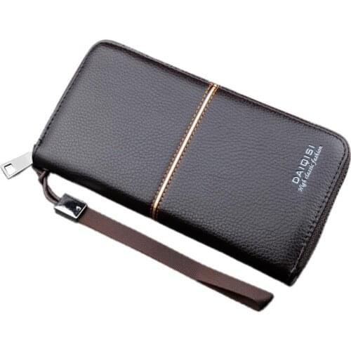 50% Dropshipping!!Retro Men Faux Leather Long Purse Card Cash Phone Holder Zipper Clutch Wallet