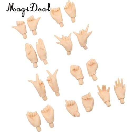 9 Pair Doll Joints Movable Hands For Blythe Doll DIY Body Parts White