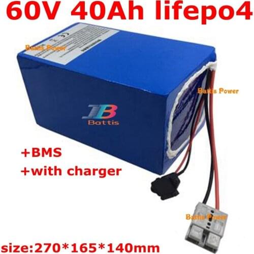 60V 40Ah lifepo4 battery with BMS for 3000W Motor Electric Bicycle Battery electric bike Electric bicycle Scooter +5A charger