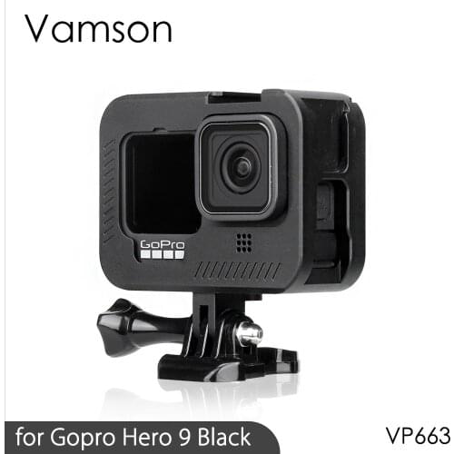 Vamson CNC Aluminum Case for GoPro Hero 9 Black Metal Cage Protective Case for Go Pro Hero9 Accessories VP663