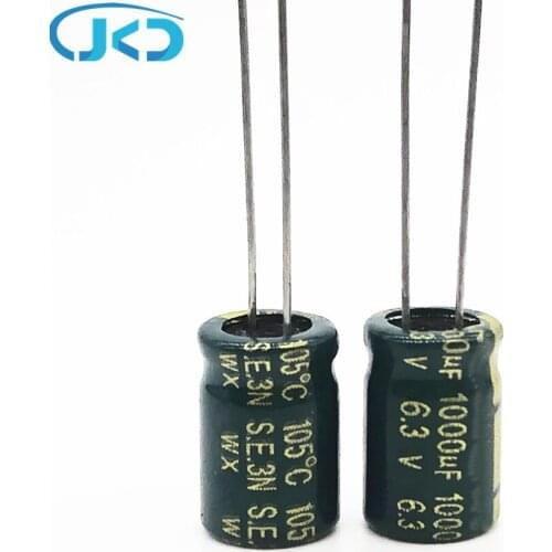 20pcs/lot 6.3v1000uf 8*12 high-frequency low-impedance high frequency low impedance aluminum electrolytic capacitor 1000uf 6.3v