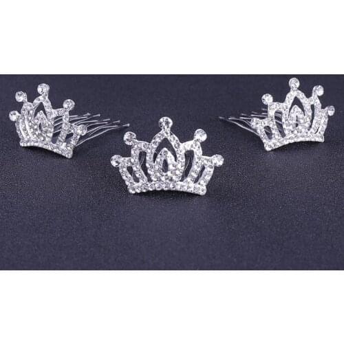 Glitter Crystal Rhinestone Twinkle Small Princess Crown Tiara Flower Girl Kids Girls Wedding Birthday Prom Hair Accessories