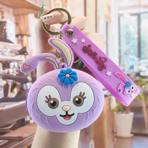 Disney Cute Keychain Change Purse for Chikdren Cartoon Star Delu Bag Pendant Key Chain Women Keychains for Backpacks Girls Toy