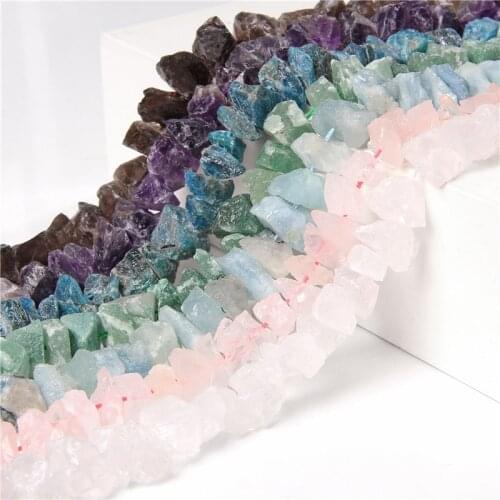 10*13 mm Natural Aquamarin Pink Quartz Wholesale 15.5" Rough Apatite Rock Strand Bead For DIY Making Jewelry Necklace Earings