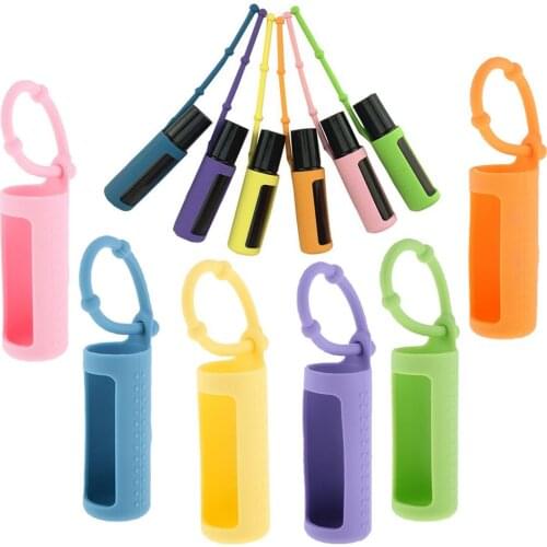 Colorful 5/10/15ML Silicone Spray Bottle Cover Roller Bottle Essential Oil Bottle Holder Protective Sleeve Case for Travel Outdo