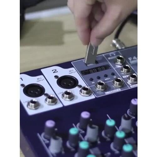 Hot Sale F4 USB Professional Audio Mixer Mini 4channel Dj Mixing Console For live studio System