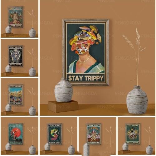 Hd Prints Home Decor Lady Moon Mushroom Pictures Wall Artwork Modular Poster Abstract Painting Canvas Living Room No Framework