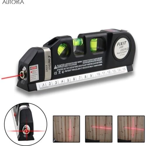 Laser Level Horizon Vertical Measure Standard/metric Laser Ruler Multifunction 8-foot Laser Tape Measure Level