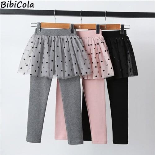 Spring Kids Girls Pants Leggings With Ruffle Tutu Skirt Pants Pantskirt New Fashion Autumn 3-7Y Children Clothing