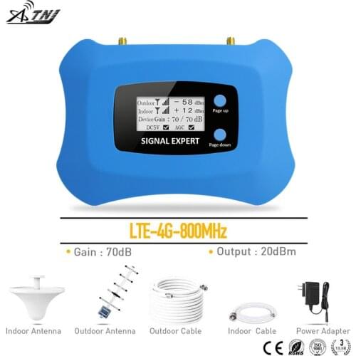 LTE 4G ! Smart! Top quality! LTE 800MHZ 4G mobile signal booster repeater 4g large coverage 4G signal amplifier with LCD