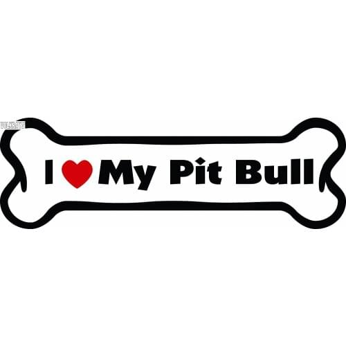 Volkray This Bone Car Magnet I Love My Pit Bull Car Sticker PVC Waterproof Sunscreen Anti-UV Cover Scratch,18cm*5cm