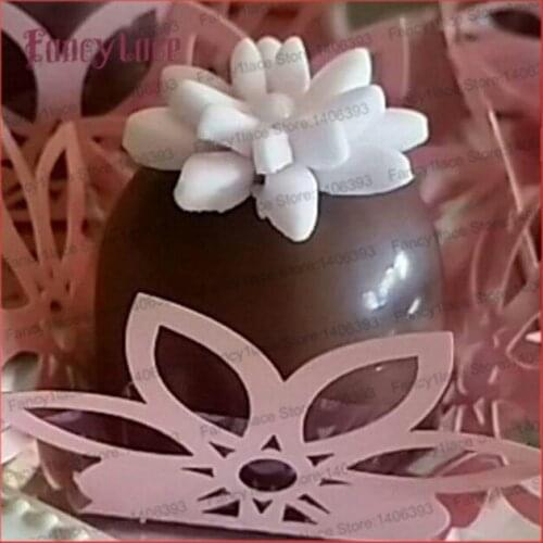 Wrapper MINI cupcake laser cut lace wrapper, flower wrappers mini cupcake,chocolate wrappers, pink lace decoration for wedding
