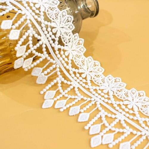 Milk Silk Polyester Lace Trim Water Soluble Hollow DIY Curtain Tassel Garment Accessories Home Furnishing Sewing Fabric VQX16184