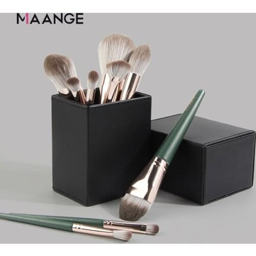 MAANGE 14PCS Makeup Brushes Set Powder Foundation Eyeshadow Make Up Brushes Cosmetics Soft Eyeliner Lip Brush with Holder