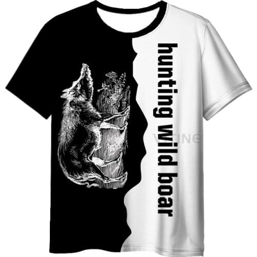 New Fashion Hunting 3D Print Boar Mens Womens T-shirt Casual Style Design Short Sleeves Summer Handsome Tee V8