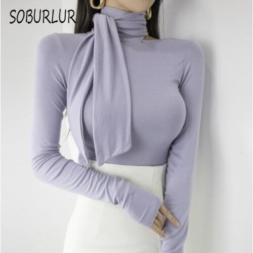 SOBURLUR 2021 Summer New Harajuku Womens T-Shirts Crop Tops For Girls Female Clothes Lace Up Chic Sexy All-match Tunics Vintage
