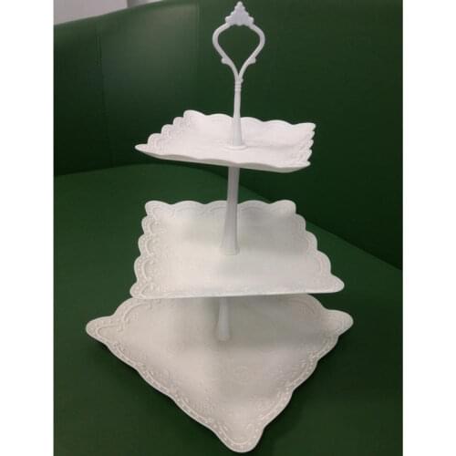 Plastic 3 Layers Cake Stand Rod Baking Tools Gadgets Accessories Stainless Steel Cake Plate Stand Cupcake Display Trays Stand